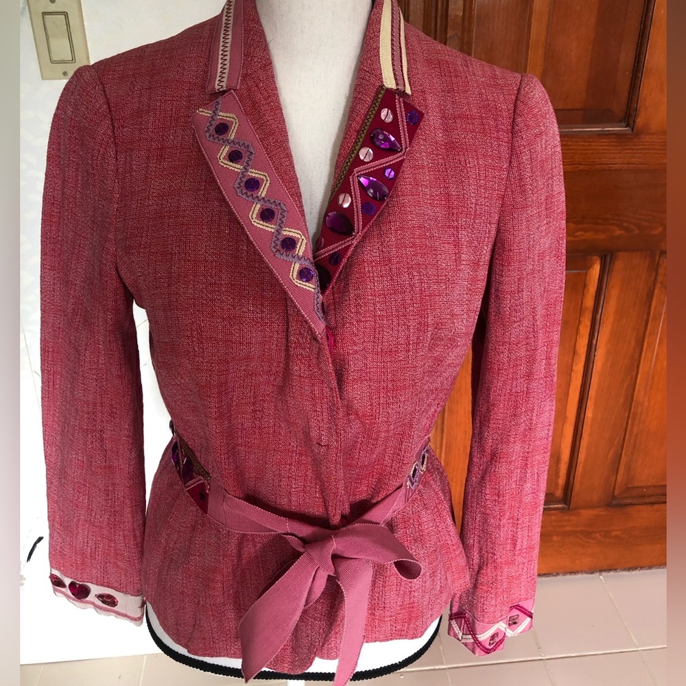 MOSCHINO Cheap and Chic VINTAGE jeweled embellished with ribbon jacket